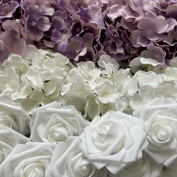 Custom White Roses & Hydrangeas Flower Mix Wedding Decor Various Color Options - Picture 14 of 14